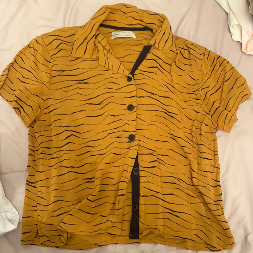 Colored button up blouse